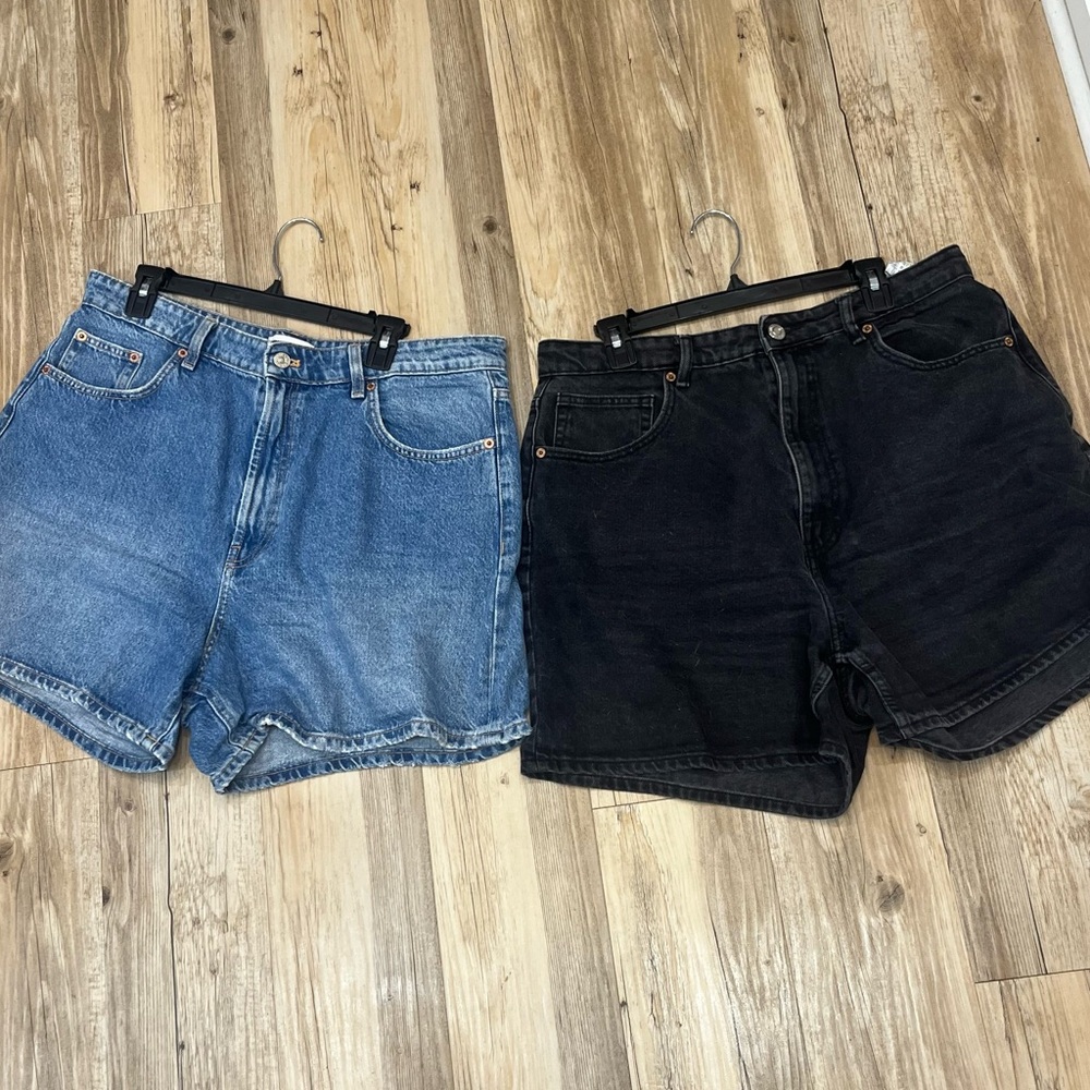 Zara Denim Shorts Duo - Blue and Black size 14